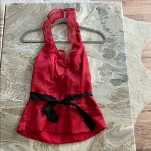 Red holiday halter top